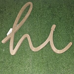Wooden 'Hi' Wall Decor - Brown